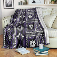 Fiji Masi Tapa Pattern Purple Blanket - Polynesian Pride