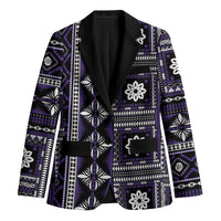 Fiji Masi Tapa Pattern Purple Blazer - Polynesian Pride