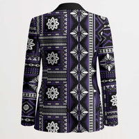 Fiji Masi Tapa Pattern Purple Blazer - Polynesian Pride