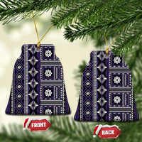 Fiji Masi Tapa Pattern Purple Ceramic Ornament - Polynesian Pride