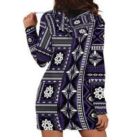 Fiji Masi Tapa Pattern Purple Hoodie Dress - Polynesian Pride