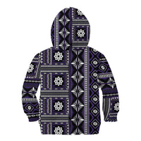 Fiji Masi Tapa Pattern Purple Kid Hoodie - Polynesian Pride