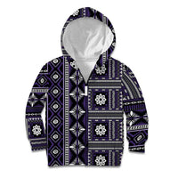 Fiji Masi Tapa Pattern Purple Kid Hoodie - Polynesian Pride