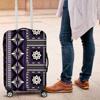 Fiji Masi Tapa Pattern Purple Luggage Cover - Polynesian Pride