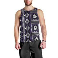Fiji Masi Tapa Pattern Purple Men Tank Top - Polynesian Pride