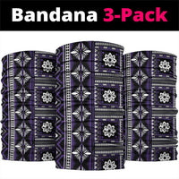Fiji Masi Tapa Pattern Purple Neck Gaiter - Polynesian Pride
