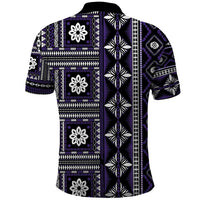 Fiji Masi Tapa Pattern Purple Polo Shirt - Polynesian Pride