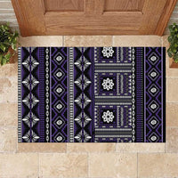 Fiji Masi Tapa Pattern Purple Rubber Doormat - Polynesian Pride