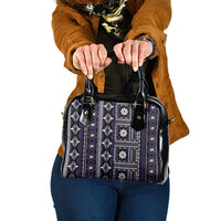 Fiji Masi Tapa Pattern Purple Shoulder Handbag - Polynesian Pride