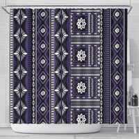 Fiji Masi Tapa Pattern Purple Shower Curtain - Polynesian Pride