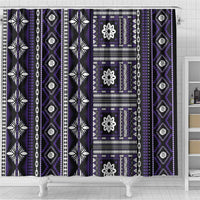 Fiji Masi Tapa Pattern Purple Shower Curtain - Polynesian Pride