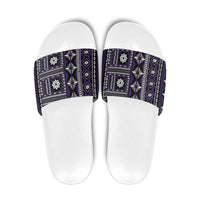 Fiji Masi Tapa Pattern Purple Slide Sandals - Polynesian Pride