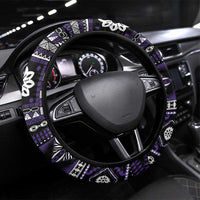 Fiji Masi Tapa Pattern Purple Steering Wheel Cover - Polynesian Pride
