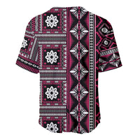Fiji Masi Tapa Pattern Pink Baseball Jersey - Polynesian Pride