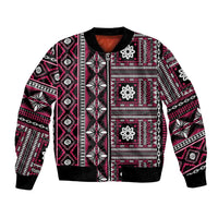 Fiji Masi Tapa Pattern Pink Bomber Jacket - Polynesian Pride