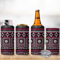 Fiji Masi Tapa Pattern Pink 4 in 1 Can Cooler Tumbler - Polynesian Pride