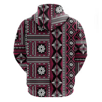 Fiji Masi Tapa Pattern Pink Hoodie - Polynesian Pride