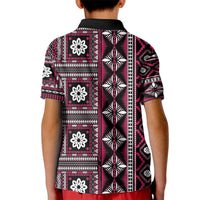Fiji Masi Tapa Pattern Pink Kid Polo Shirt - Polynesian Pride