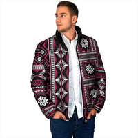 Fiji Masi Tapa Pattern Pink Padded Jacket - Polynesian Pride