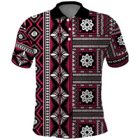 Fiji Masi Tapa Pattern Pink Polo Shirt - Polynesian Pride