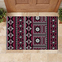 Fiji Masi Tapa Pattern Pink Rubber Doormat - Polynesian Pride