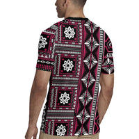 Fiji Masi Tapa Pattern Pink Rugby Jersey - Polynesian Pride