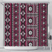 Fiji Masi Tapa Pattern Pink Shower Curtain - Polynesian Pride