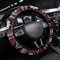 Fiji Masi Tapa Pattern Pink Steering Wheel Cover - Polynesian Pride