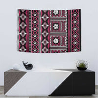 Fiji Masi Tapa Pattern Pink Tapestry - Polynesian Pride