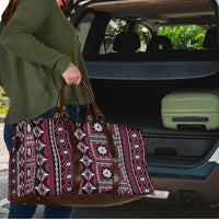 Fiji Masi Tapa Pattern Pink Travel Bag - Polynesian Pride