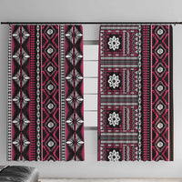 Fiji Masi Tapa Pattern Pink Window Curtain - Polynesian Pride