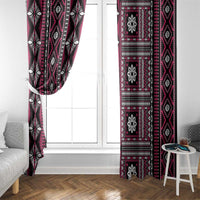 Fiji Masi Tapa Pattern Pink Window Curtain - Polynesian Pride
