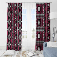 Fiji Masi Tapa Pattern Pink Window Curtain - Polynesian Pride