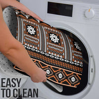 Fiji Masi Tapa Pattern Orange Bathroom Set - Polynesian Pride