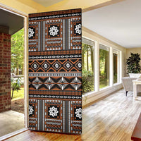 Fiji Masi Tapa Pattern Orange Door Cover - Polynesian Pride