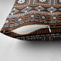 Fiji Masi Tapa Pattern Orange Pillow Cover - Polynesian Pride