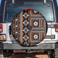 Fiji Masi Tapa Pattern Orange Spare Tire Cover - Polynesian Pride