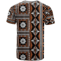 Fiji Masi Tapa Pattern Orange T Shirt - Polynesian Pride