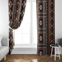 Fiji Masi Tapa Pattern Orange Window Curtain - Polynesian Pride