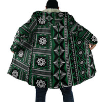 Fiji Masi Tapa Pattern Green Cloak - Polynesian Pride