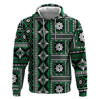Fiji Masi Tapa Pattern Green Hoodie - Polynesian Pride
