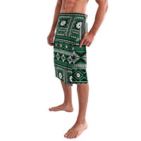 Fiji Masi Tapa Pattern Green Lavalava - Polynesian Pride