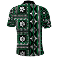 Fiji Masi Tapa Pattern Green Polo Shirt - Polynesian Pride