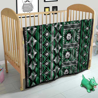 Fiji Masi Tapa Pattern Green Quilt - Polynesian Pride