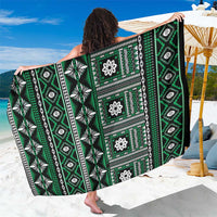 Fiji Masi Tapa Pattern Green Sarong - Polynesian Pride