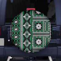 Fiji Masi Tapa Pattern Green Spare Tire Cover - Polynesian Pride