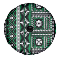 Fiji Masi Tapa Pattern Green Spare Tire Cover - Polynesian Pride
