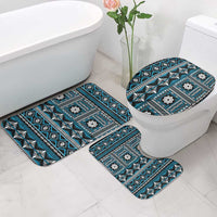 Fiji Masi Tapa Pattern Blue Bathroom Set - Polynesian Pride