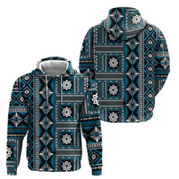 Fiji Masi Tapa Pattern Blue Hoodie - Polynesian Pride