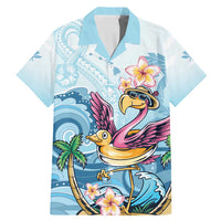 Hawaii Flamingo Family Matching Mermaid Dress and Hawaiian Shirt Plumeria Tropical Beach